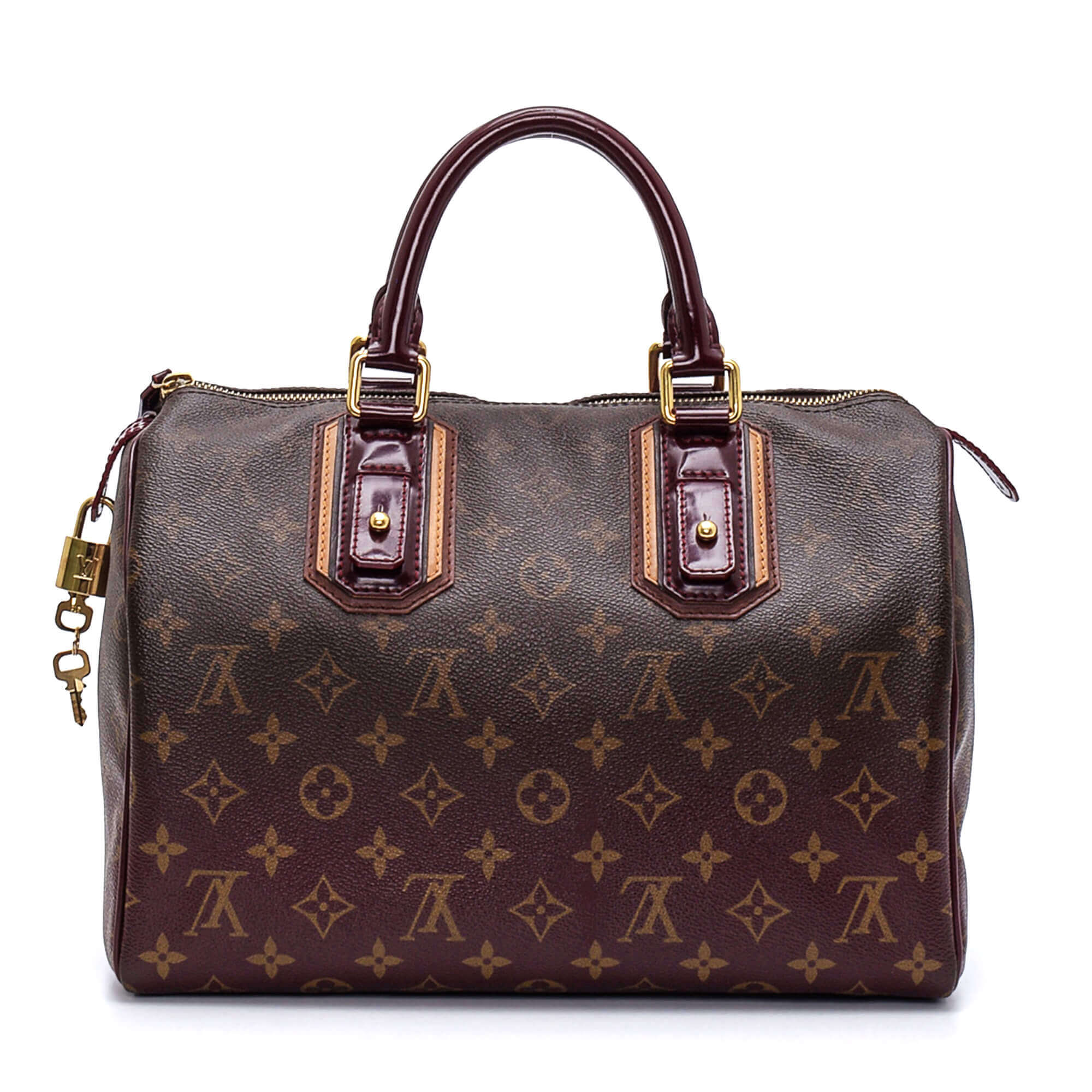 Louis Vuitton - Bordeaux Leather & Monogram Canvas Mirage Limited Edition Speedy 30 Bag